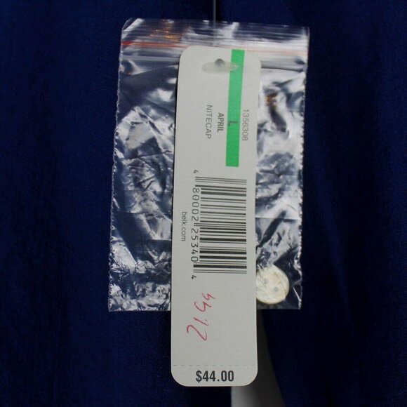 NWT New Directions Womens L Blue Button Up Blouse Lace Back Boho Coastal - Picture 3 of 10